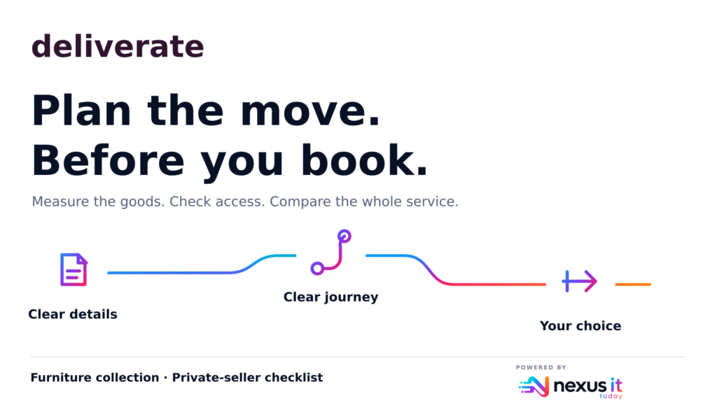 Deliverate: Plan the move before you book. Measure the goods, check access and compare the whole service.
